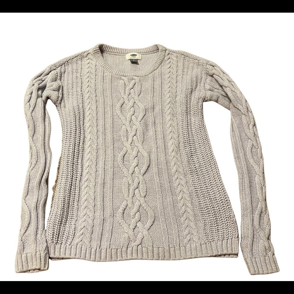 OLD NAVY Gray Cable Knit Sweater - Picture 3 of 5